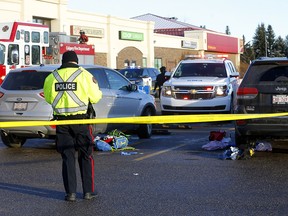 Calgary police investigate after a man was hit and dragged by a SUV in the parking lot of the Oakridge Co-op sending him to hospital in serious condition in Calgary on Thursday, December 10, 2020.