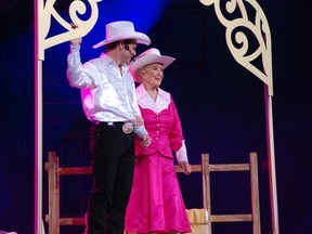 Patsy Henderson Rodgers in 2008, the year she was parade marshall, on the Grandstand stage at the Calgary Stampede