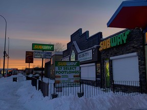 A woman was the victim of a random stabbing at this Subway restaurant, located at 3611 17 Ave. S.E. on Tuesday evening.