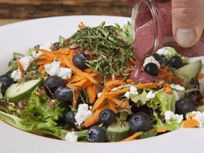 Super Greens with Blueberry Vinaigrette. Courtesy, ATCO Blue Flame Kitchen