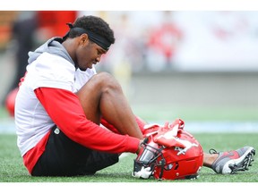 Calgary Stampeders receiver Markeith Ambles prepares for practice in this photo from July 16, 2019. File photo by Al Charest/Postmedia.