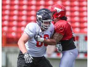 Calgary Stampeders offensive lineman Shane Bergman is packing it in. Postmedia file photo.