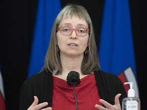Alberta’s chief medical officer of health Dr. Deena Hinshaw on Thursday, Jan. 28, 2021.