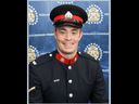 Pictured is Calgary Police Service Sgt. Andrew Harnett, 37, who was struck by a vehicle fleeing a traffic stop in northeast Calgary. Despite the efforts of his colleagues and members of EMS, Harnett died as a result of his injuries. 