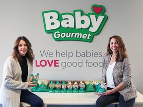 Baby Gourmet co-owners Jill Vos, left and Jennifer Carlson were photographed in their Calgary offices on Monday, Jan. 18, 2021. Their company has recently been acquired by a Swiss international food company.