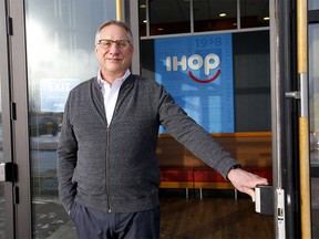 John Sikking, vice-president and co-owner of the IHOP restaurants in the province at his Deerfoot City mall location which opened last summer and has now been shut down since December with the COVID restrictions in Calgary on Wednesday, Jan. 27, 2021.