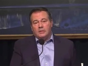 Premier Jason Kenney during an update on Jan. 18, 2021.