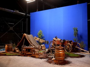 A blue screen in one of the many studios inside the Calgary Film Centre.