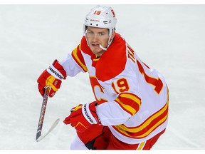 Matthew Tkachuk plays in a Calgary Flames intrasquad game at the Saddledome in Calgary on Monday, Jan. 11, 2021.