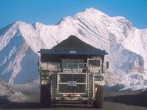 A truck hauls a load at Teck Resources Coal Mountain operation near Sparwood, B.C., west of the Alberta border.
