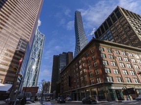 Downtown Calgary high-rises were photographed on Wednesday, February 3, 2021.