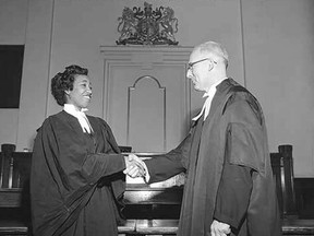 Violet King, Canada's first black female lawyer is shown in this June 1954 photo courtesy the Glenbow Archives, NA-5600-7760a