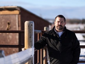 Paul McLauchlin, Reeve for Ponoka County and President of the Rural Municipalities of Alberta, is seen with his family's horses on their farm near Pigeon Lake south of Edmonton, on Monday, Jan. 18, 2021. The county has seen high rural crime rates and rising unemployment due to the oil price crash and the COVID-19 pandemic. McLauchlin feels a provincial police force would be expensive and complicated to replace existing RCMP policing in the area.