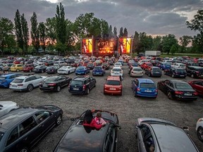 The Grey Eagle Drive-in, set to open May 1, will feature a large stage with LED screens and surround sound. It will host live concerts, graduations, weddings and other performances.