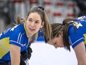 Team Alberta third Kate Cameron lead Rachel Brown sweep in draw seven action, the Scotties Tournament of Hearts 2021, the Canadian Women's Curling Championship.



Special to Postmedia /Andrew Klaver /POOL