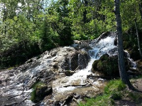 A waterfall at Big Hill Springs Provincial Park.