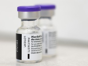 Pictured are Pfizer-BioNTech COVID-19 vaccine on Friday, March 5, 2021.