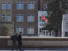 The Canadian flag at Western Canada High School is half-mast in response to Prime Minister Trudeau declaring March 11, 2021 National Day of Observance to remember lost lives as a result of COVID-19. Flags at other CBE buildings and schools will be half-mast for the rest of the day.