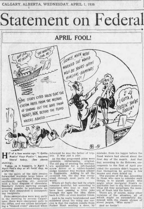 Calgary Herald; April 1, 1936.