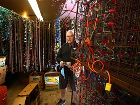 Otto Silzer, chair of the of the Lions Festival of Lights, stands in the festival's storage shed on Sunday, March 14, 2021. About $10,000 worth of electrical cables had been stolen in an earlier break-in. When Silzer arrived Sunday he discovered the shed had been broken into a second time; it wasn't clear if any additional items had been stolen.