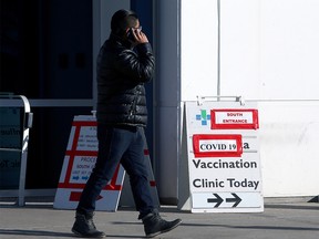 COVID-19 Vaccination Clinic set up at the South Calgary Health Centre.