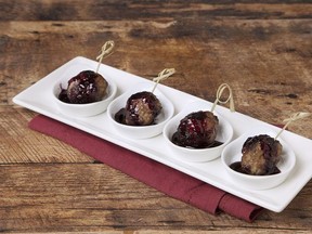 Bison Meatballs with Blueberry Dipping Sauce for ATCO Blue Flame Kitchen for March 24, 2021; image supplied by ATCO Blue Flame Kitchen