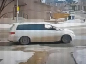 Calgary police obtained a CCTV image of a suspicious vehicle believed connected to an attempted child abduction in northeast Calgary on Friday.