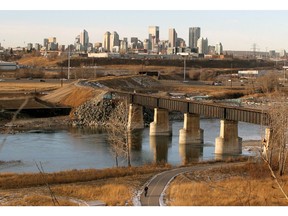 View of the Calgary skyline from Old Refinery Park. Friday, December 4, 2020. Brendan Miller/Postmedia