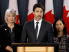Health Minister Patty Hajdu, Prime Minister Justin Trudeau, and Chief Public Health Officer Dr. Theresa Tam on March 11, 2020.