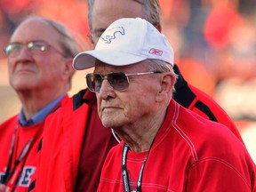 Rogers Lehew, former Stampeders general manager, attends a half-time ceremony celebrating 50 years of McMahon Stadium in this photo from August 2010.