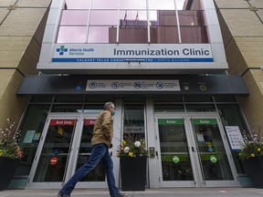 The immunization clinic at Calgary TELUS Convention Centre was photographed on Thursday, April 8, 2021.