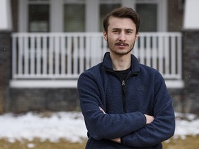 Justin Gotta, third-year economics student at University of Calgary, poses for a photo outside his home on Friday, April 23, 2021.
