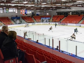 Calgary Canucks play against Old Grizzlys during the Alberta Junior Hockey League in Max Bell Arena on Wednesday, October 14, 2020. The Grizzlys won 3-2.  Azin Ghaffari/Postmedia