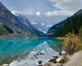 The world famous tourist attraction Lake Louise is pictured here in Banff National Park. 