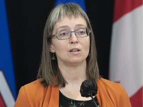 Alberta Chief Medical Officer of Health Dr. Deena Hinshaw provides an update on COVID-19 cases on Tuesday, February 2, 2021.