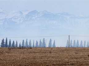 High winds have fuelled a grass fire near the Ghost Lake area. Thursday, April 1, 2021.