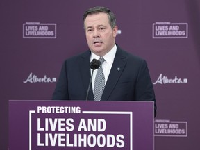 Premier Jason Kenney on April 6, 2021.