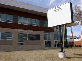 Bowness High School in N.W. Calgary on Wednesday, April 7, 2021.