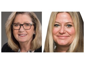 Roxanna Benoit, left, and 
Catherine Bell of the Canadian Centre for the Purpose of the Corporation say companies in Alberta can harness new opportunities by realigning corporate purpose.