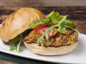 Garden Vegetable Burgers for ATCO Blue Flame Kitchen for May 12, 2021; image supplied by ATCO Blue Flame Kitchen