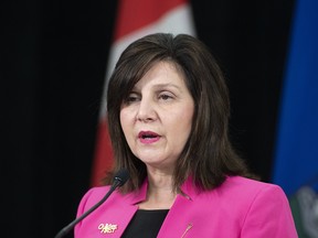 Education Minister Adriana LaGrange during a press conference on July 21, 2020.