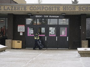 M.E. LaZerte Composite High School in Edmonton, site of a COVID-19 outbreak in January, 2021.