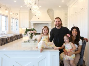 Stephanie Battagello — beauty Youtuber SL Miss Glam — and her husband Ryan with their two-year-old twins, Mia and Sophia, love their custom-built home by Urban Indigo Fine Homes.