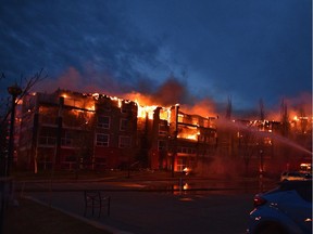 A massive fire broke out at the Citadel Mews West seniors home in St. Albert on Thursday, May 6, 2021.