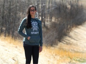 Heather O'Neill, Executive Director of Camp Cadicasu, poses for a photo outside her Cochrane home. Saturday, May 15, 2021.