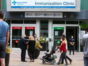 The downtown Calgary COVID-19 vaccination clinic at the Telus Convention Centre was photographed on Monday, May 17, 2021.
