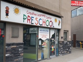 Creative Learning Centre Preschool on Canyon Meadows Dr. SE. Wednesday, May 12, 2021.