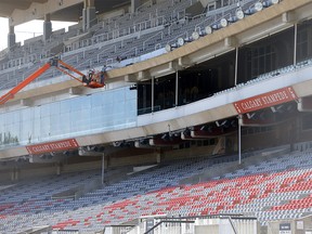 Preparations for the Calgary Stampede continue at the Grandstand in Calgary on Monday, May 31, 2021.