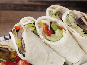 Grilled Vegetable Wraps for ATCO Blue Flame Kitchen for June 16, 2021; image supplied by ATCO Blue Flame Kitchen