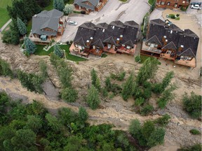 This 2012 aerial photo by the RCMP shows a mudslide in a creek bed at Fairmont Hot Springs.